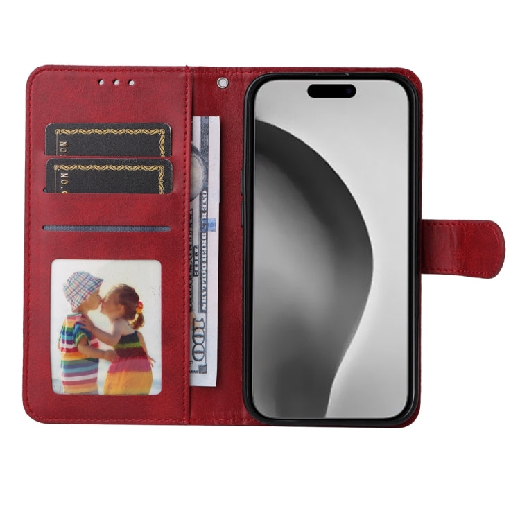 For iPhone 16 Pro Max Classic Calf Texture Flip Leather Phone Case(Red) by buy2fix