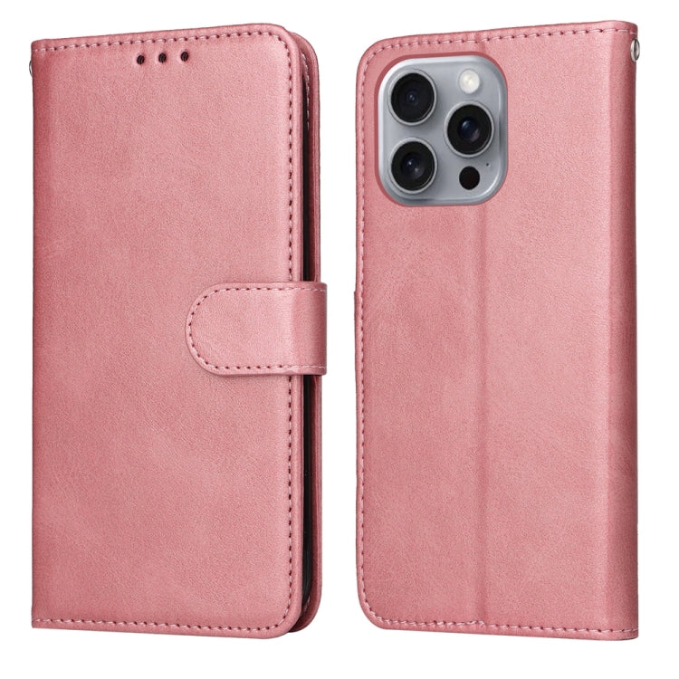 For iPhone 16 Pro Max Classic Calf Texture Flip Leather Phone Case(Rose Gold) by buy2fix