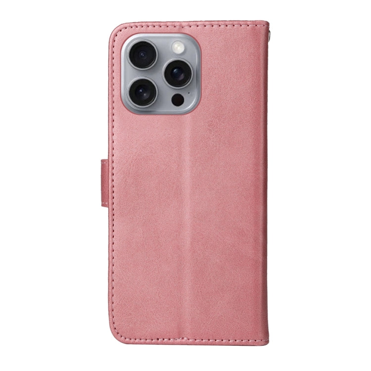 For iPhone 16 Pro Max Classic Calf Texture Flip Leather Phone Case(Rose Gold) by buy2fix
