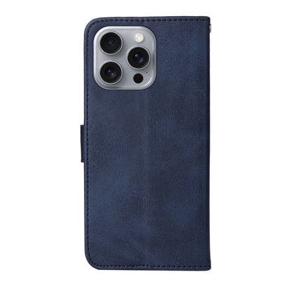 For iPhone 16 Pro Max Classic Calf Texture Flip Leather Phone Case(Blue) by buy2fix
