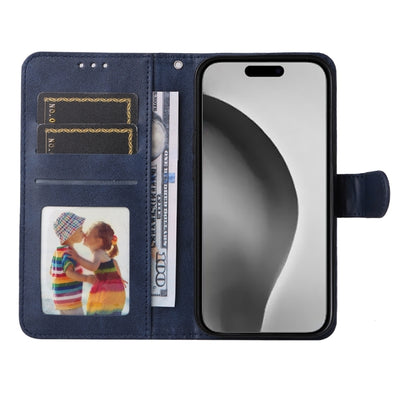 For iPhone 16 Pro Max Classic Calf Texture Flip Leather Phone Case(Blue) by buy2fix