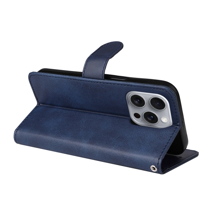 For iPhone 16 Pro Max Classic Calf Texture Flip Leather Phone Case(Blue) by buy2fix