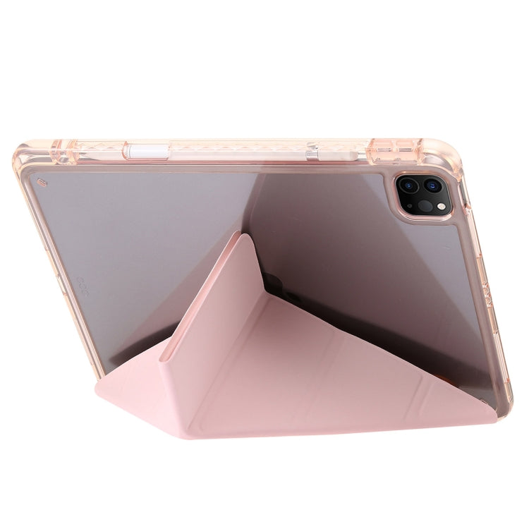 For iPad Pro 11 2025 / 2024 Clear Acrylic Deformation Leather Tablet Case(Pink) by buy2fix