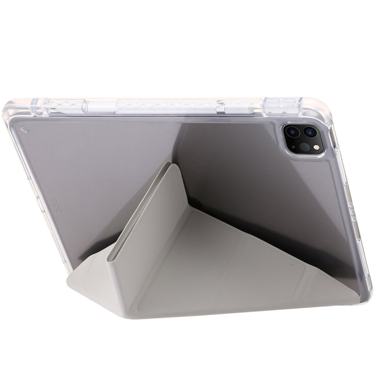 For iPad Pro 11 2025 / 2024 Clear Acrylic Deformation Leather Tablet Case(Grey) by buy2fix