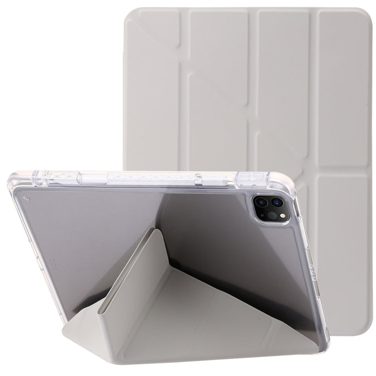 For iPad Pro 11 2025 / 2024 Clear Acrylic Deformation Leather Tablet Case(Grey) by buy2fix