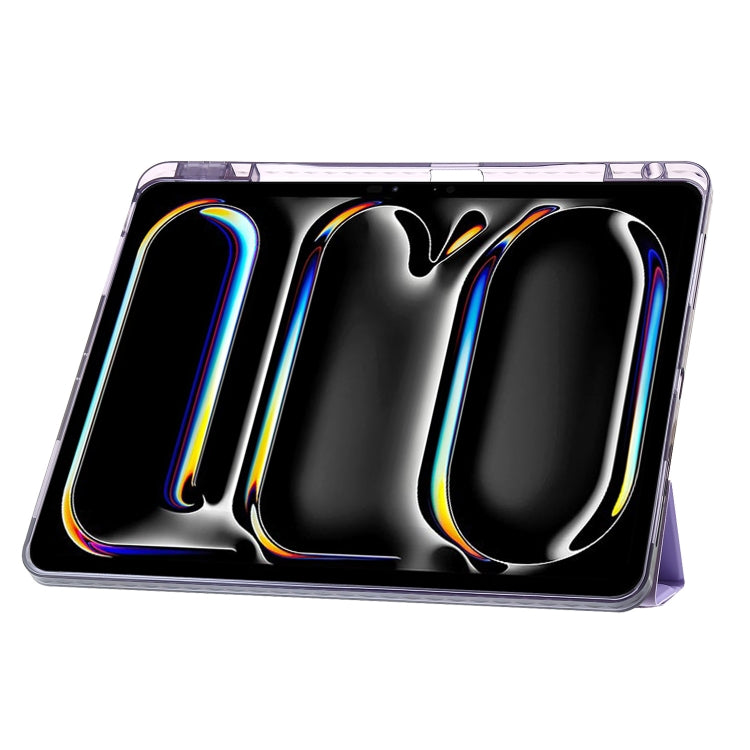 For iPad Pro 11 2025 / 2024 Clear Acrylic Deformation Leather Tablet Case(Lavender Purple) by buy2fix