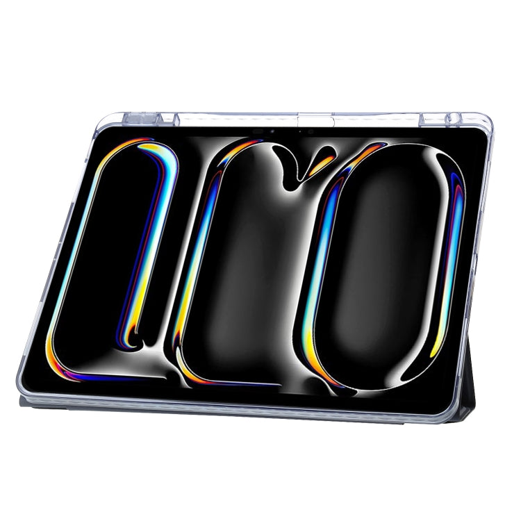 For iPad Pro 13 2025 / 2024 Clear Acrylic Deformation Leather Tablet Case(Black) by buy2fix