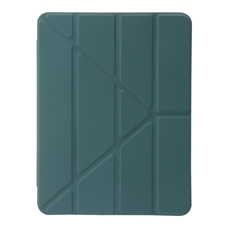 For iPad Pro 13 2025 / 2024 Clear Acrylic Deformation Leather Tablet Case(Dark Green) by buy2fix