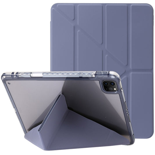 For iPad Pro 13 2025 / 2024 Clear Acrylic Deformation Leather Tablet Case(Lavender Purple) by buy2fix