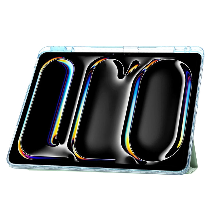 For iPad Pro 13 2025 / 2024 Clear Acrylic Deformation Leather Tablet Case(Ice Blue) by buy2fix