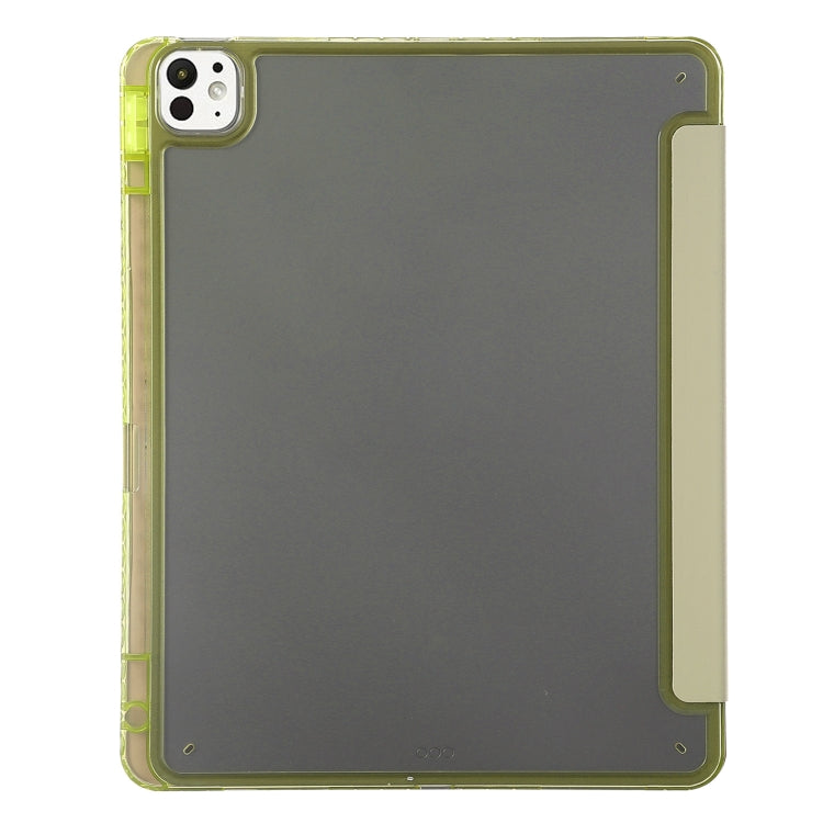 For iPad Pro 13 2025 / 2024 Clear Acrylic Deformation Leather Tablet Case(Yellow) by buy2fix