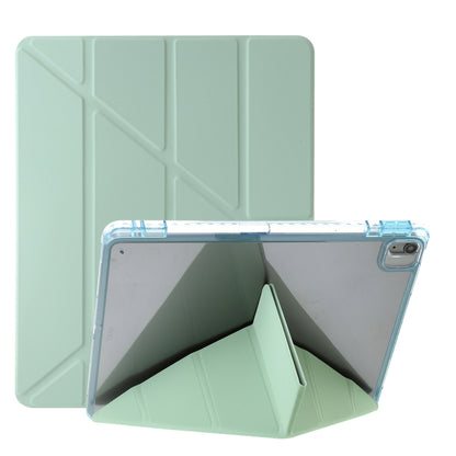 For iPad Air 13 2025 / 2024 Clear Acrylic Deformation Leather Tablet Case(Green) - iPad Air 13 2025 / 2024 Cases by buy2fix | Online Shopping UK | buy2fix