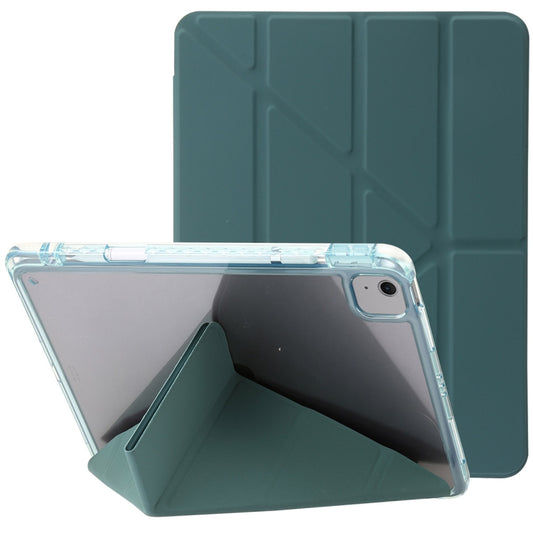 For iPad Air 11 2025 / 2024 Clear Acrylic Deformation Leather Tablet Case(Dark Green) - iPad Air 11 2025 / 2024 Cases by buy2fix | Online Shopping UK | buy2fix