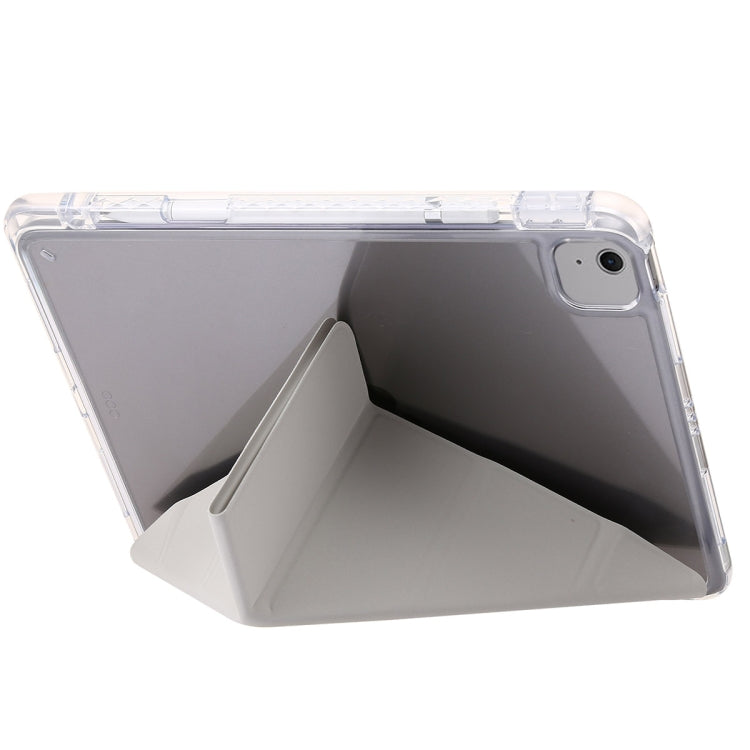 For iPad Air 11 2025 / 2024 Clear Acrylic Deformation Leather Tablet Case(Grey) - iPad Air 11 2025 / 2024 Cases by buy2fix | Online Shopping UK | buy2fix