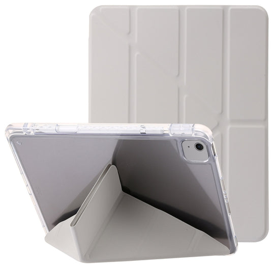 For iPad Air 11 2025 / 2024 Clear Acrylic Deformation Leather Tablet Case(Grey) - iPad Air 11 2025 / 2024 Cases by buy2fix | Online Shopping UK | buy2fix