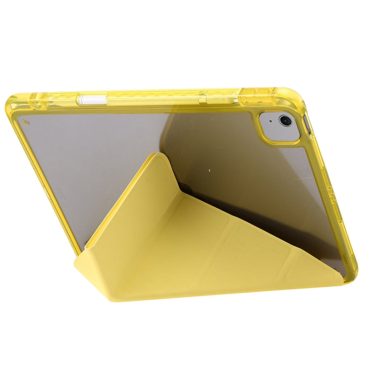 For iPad Air 11 2025 / 2024 Clear Acrylic Deformation Leather Tablet Case(Yellow) - iPad Air 11 2025 / 2024 Cases by buy2fix | Online Shopping UK | buy2fix