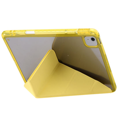 For iPad Air 11 2025 / 2024 Clear Acrylic Deformation Leather Tablet Case(Yellow) - iPad Air 11 2025 / 2024 Cases by buy2fix | Online Shopping UK | buy2fix