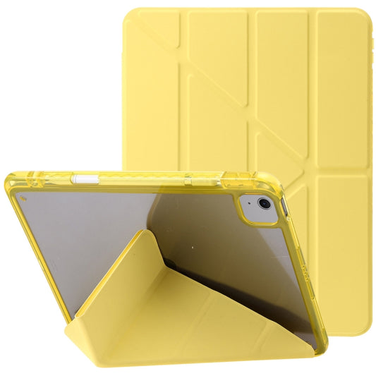 For iPad Air 11 2025 / 2024 Clear Acrylic Deformation Leather Tablet Case(Yellow) - iPad Air 11 2025 / 2024 Cases by buy2fix | Online Shopping UK | buy2fix
