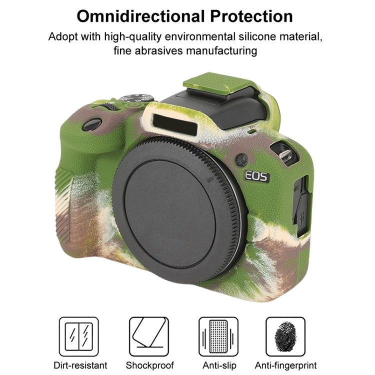 For Canon EOS R100 Litchi Texture Soft Silicone Protective Case(Camouflage) by buy2fix