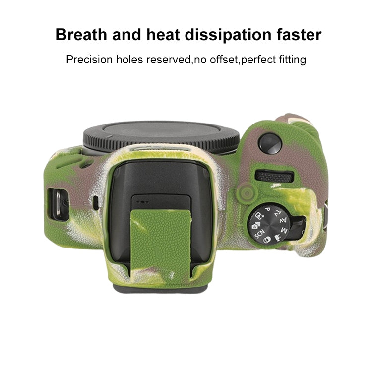 For Canon EOS R100 Litchi Texture Soft Silicone Protective Case(Camouflage) by buy2fix