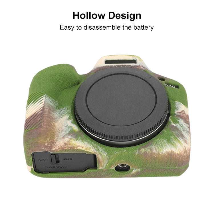For Canon EOS R100 Litchi Texture Soft Silicone Protective Case(Camouflage) by buy2fix