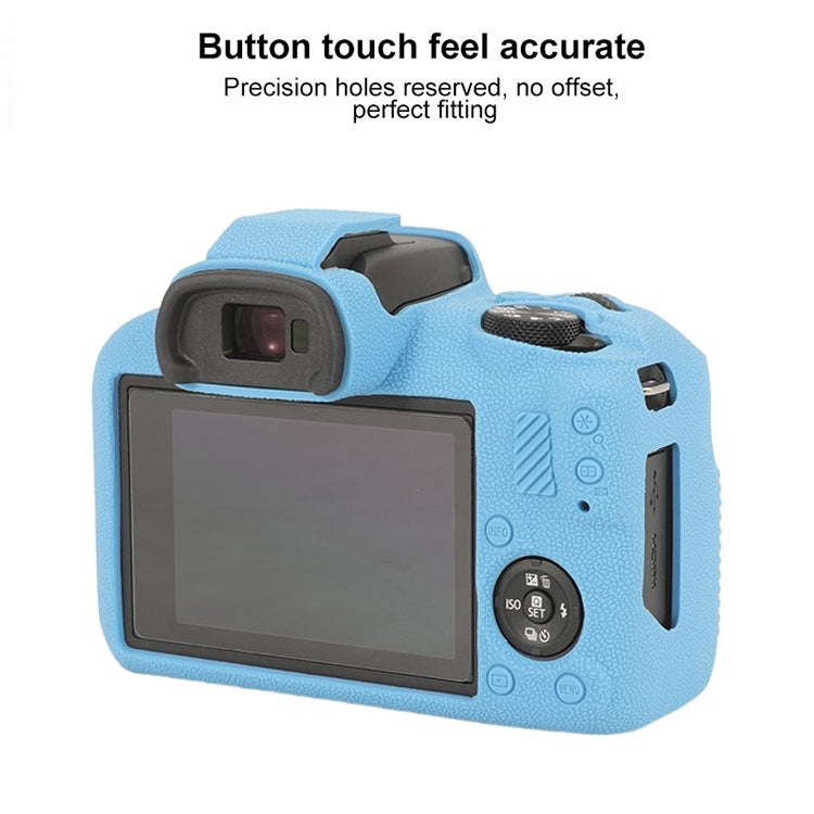 For Canon EOS R100 Litchi Texture Soft Silicone Protective Case(Blue) by buy2fix