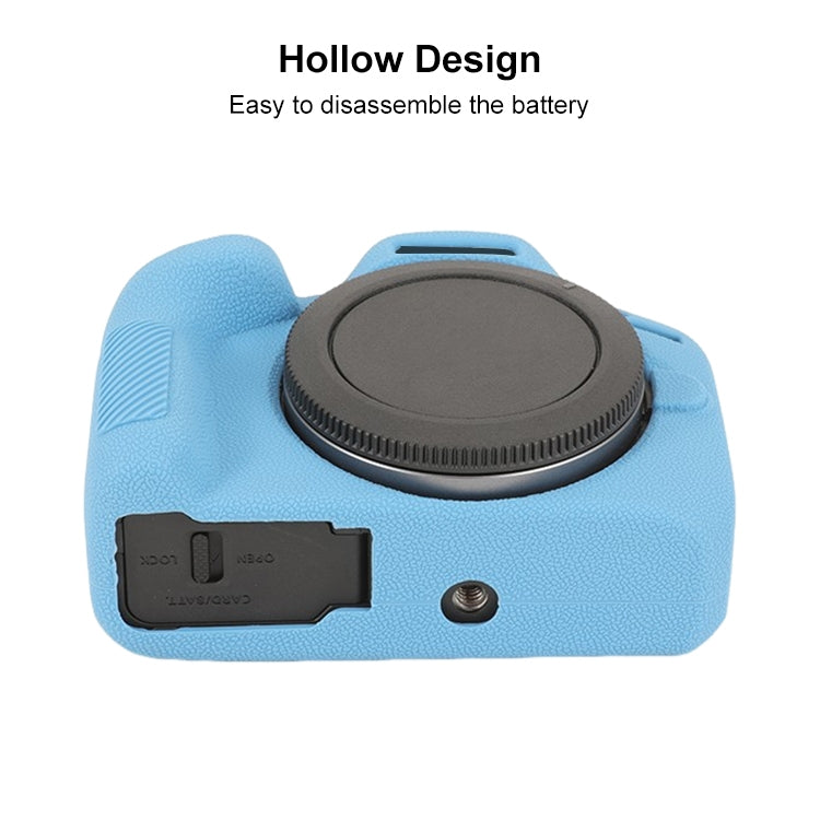 For Canon EOS R100 Litchi Texture Soft Silicone Protective Case(Blue) by buy2fix