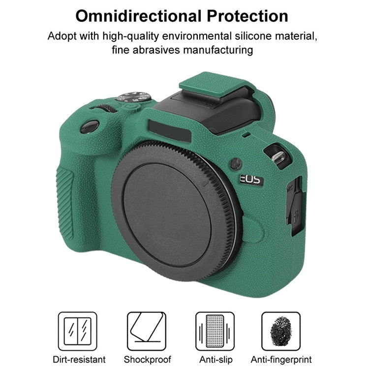 For Canon EOS R100 Litchi Texture Soft Silicone Protective Case(Green) by buy2fix