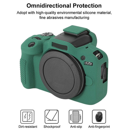 For Canon EOS R100 Litchi Texture Soft Silicone Protective Case(Green) by buy2fix