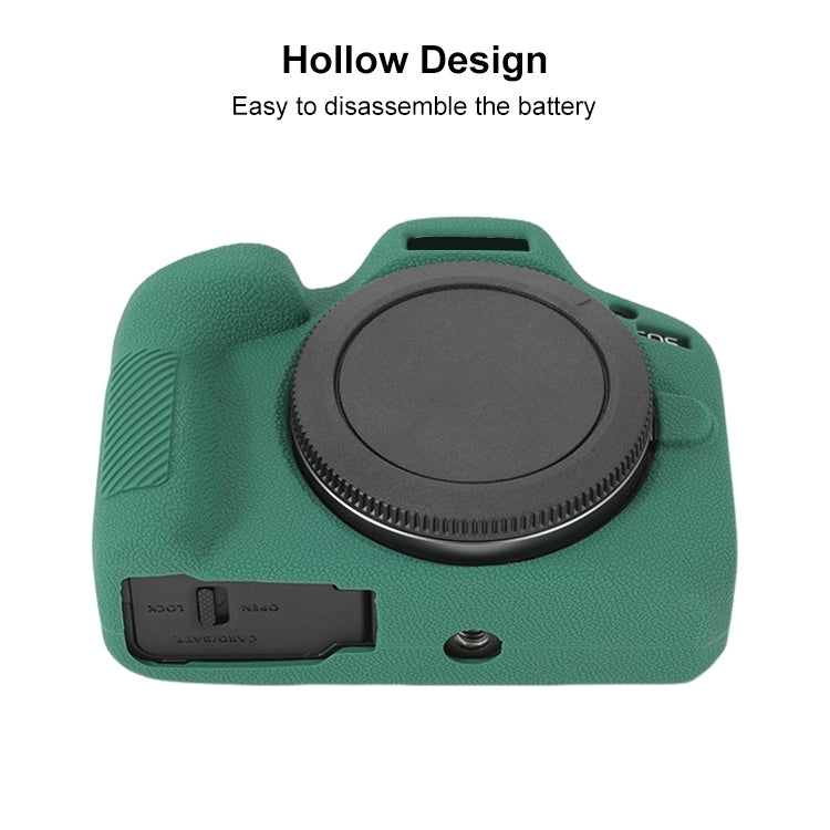 For Canon EOS R100 Litchi Texture Soft Silicone Protective Case(Green) by buy2fix