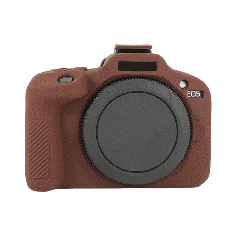 For Canon EOS R100 Litchi Texture Soft Silicone Protective Case(Coffee) by buy2fix