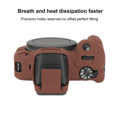 For Canon EOS R100 Litchi Texture Soft Silicone Protective Case(Coffee) by buy2fix
