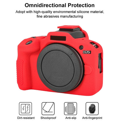 For Canon EOS R100 Litchi Texture Soft Silicone Protective Case(Red) by buy2fix