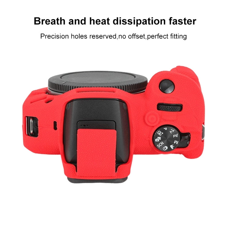 For Canon EOS R100 Litchi Texture Soft Silicone Protective Case(Red) by buy2fix
