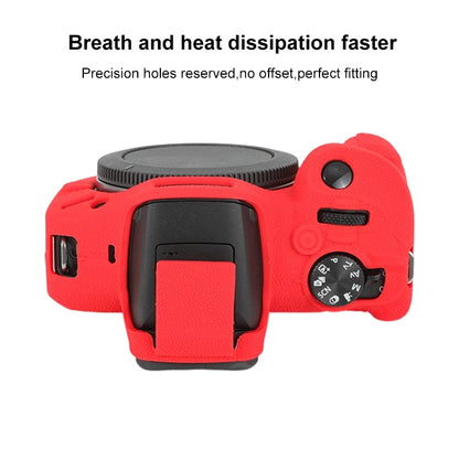 For Canon EOS R100 Litchi Texture Soft Silicone Protective Case(Red) by buy2fix
