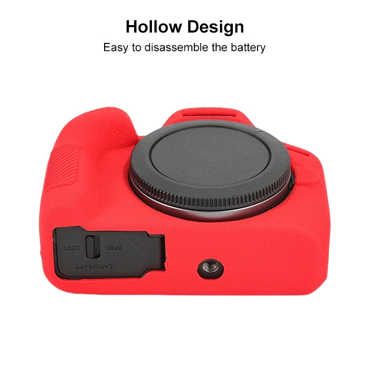For Canon EOS R100 Litchi Texture Soft Silicone Protective Case(Red) by buy2fix
