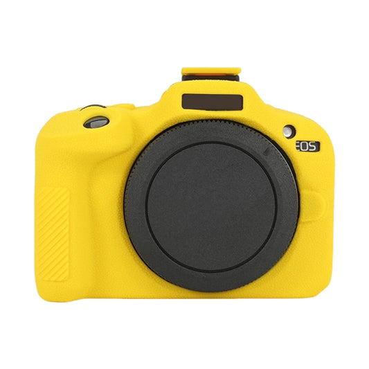 For Canon EOS R100 Litchi Texture Soft Silicone Protective Case(Yellow) by buy2fix
