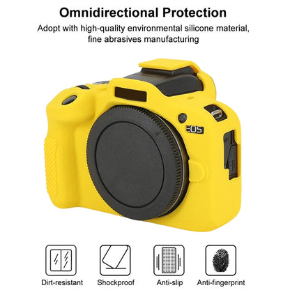 For Canon EOS R100 Litchi Texture Soft Silicone Protective Case(Yellow) by buy2fix
