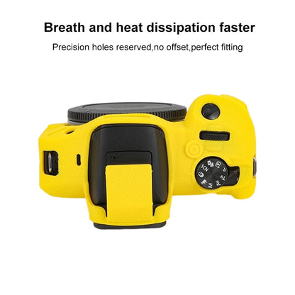 For Canon EOS R100 Litchi Texture Soft Silicone Protective Case(Yellow) by buy2fix