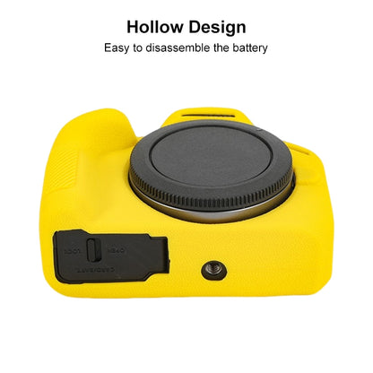 For Canon EOS R100 Litchi Texture Soft Silicone Protective Case(Yellow) by buy2fix