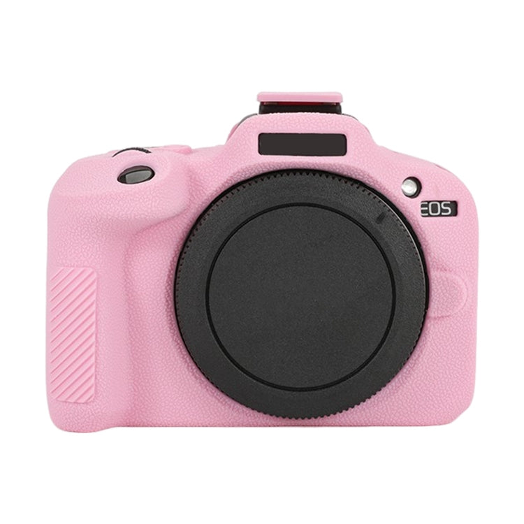 For Canon EOS R100 Litchi Texture Soft Silicone Protective Case(Pink) by buy2fix