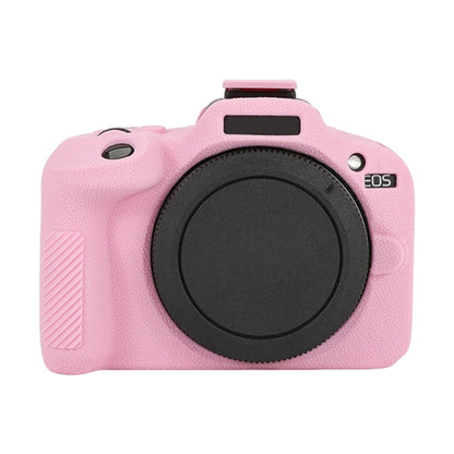 For Canon EOS R100 Litchi Texture Soft Silicone Protective Case(Pink) by buy2fix