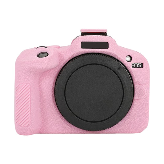 For Canon EOS R100 Litchi Texture Soft Silicone Protective Case(Pink) by buy2fix