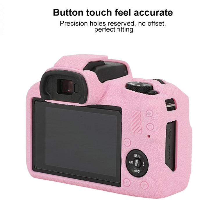For Canon EOS R100 Litchi Texture Soft Silicone Protective Case(Pink) by buy2fix