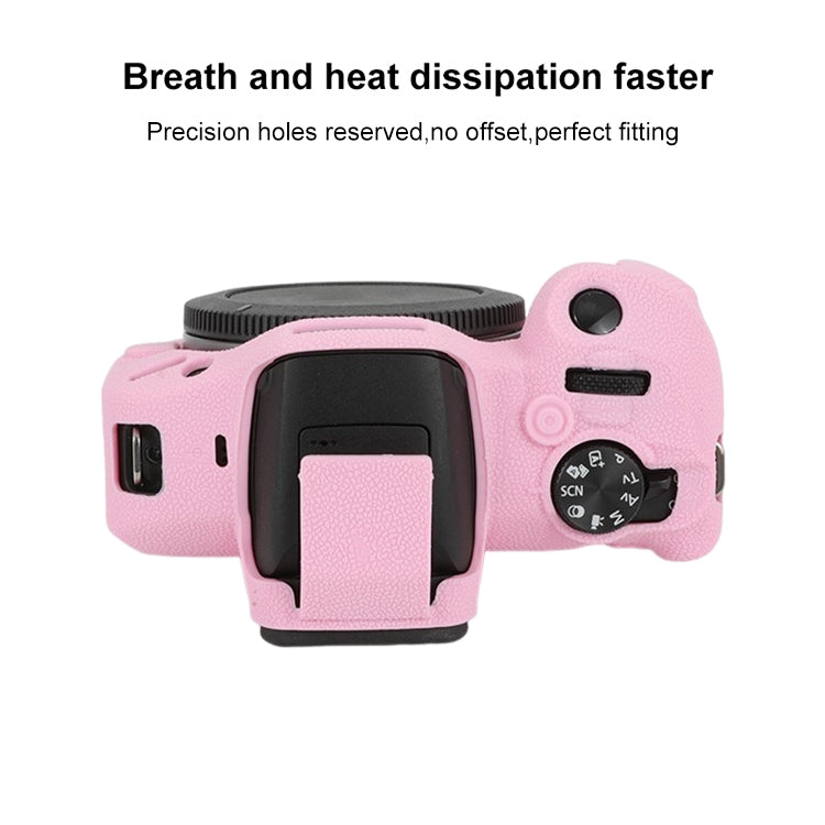 For Canon EOS R100 Litchi Texture Soft Silicone Protective Case(Pink) by buy2fix