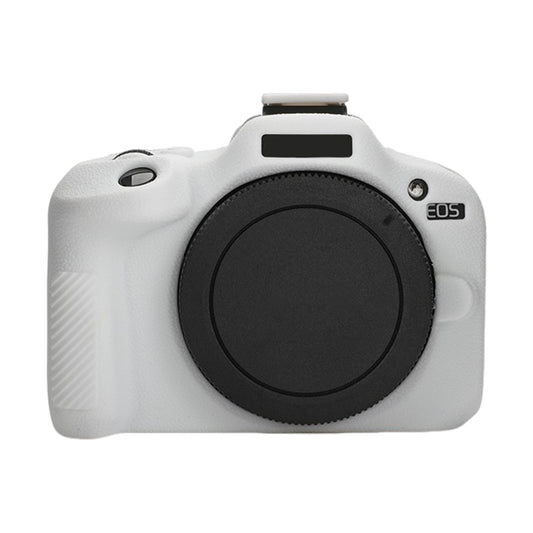 For Canon EOS R100 Litchi Texture Soft Silicone Protective Case(White) by buy2fix