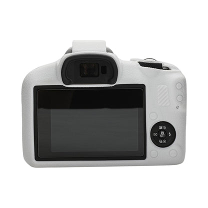 For Canon EOS R100 Litchi Texture Soft Silicone Protective Case(White) by buy2fix