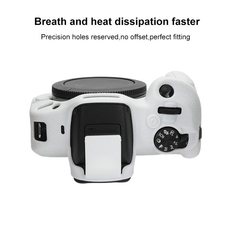 For Canon EOS R100 Litchi Texture Soft Silicone Protective Case(White) by buy2fix