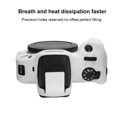 For Canon EOS R100 Litchi Texture Soft Silicone Protective Case(White) by buy2fix