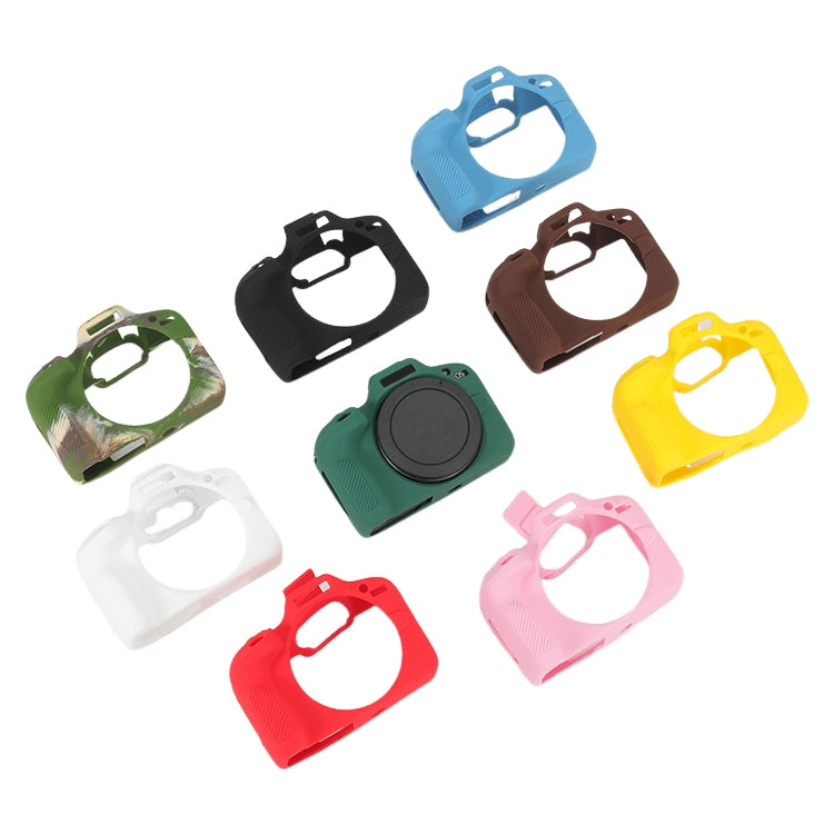 For Canon EOS R100 Litchi Texture Soft Silicone Protective Case(Coffee) by buy2fix